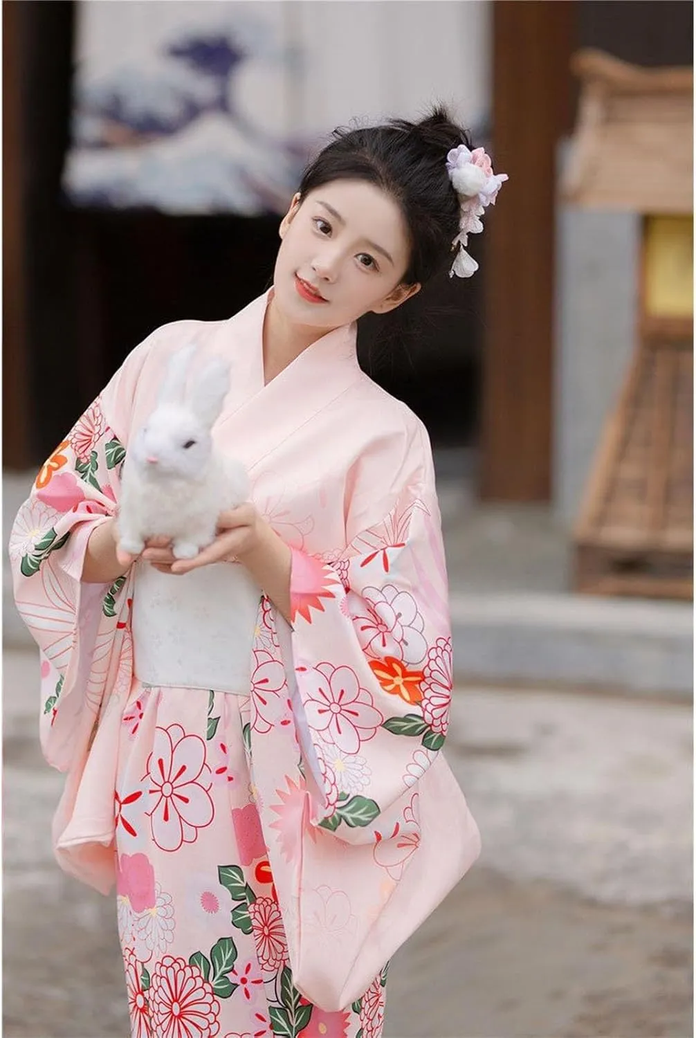 Traditional Japanese Kimono for Women, Japanese Anime Women's Dance Kimono Robe Fancy Dress Cosplay