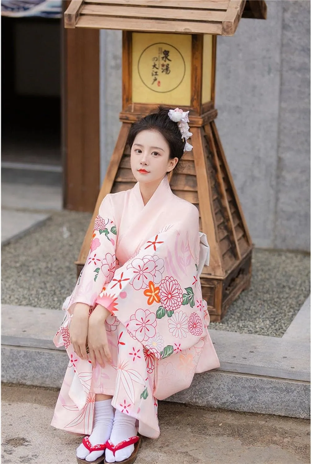 Traditional Japanese Kimono for Women, Japanese Anime Women's Dance Kimono Robe Fancy Dress Cosplay