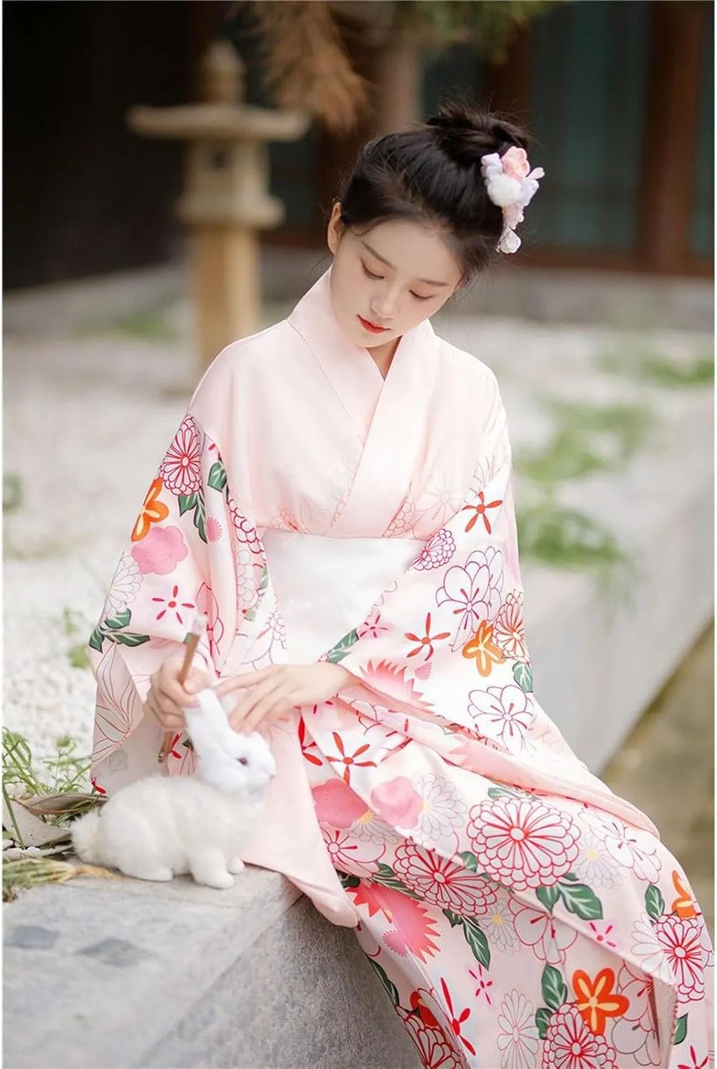 Traditional Japanese Kimono for Women, Japanese Anime Women's Dance Kimono Robe Fancy Dress Cosplay