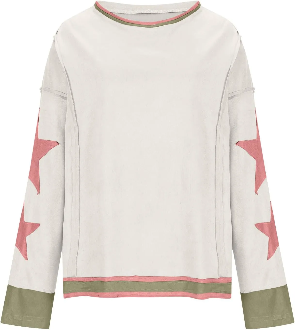 Trendy Sweatshirt for Women Cute Star Matching Hoodies Novelty Inside-Out Sweater Fall Long Sleeve Tops