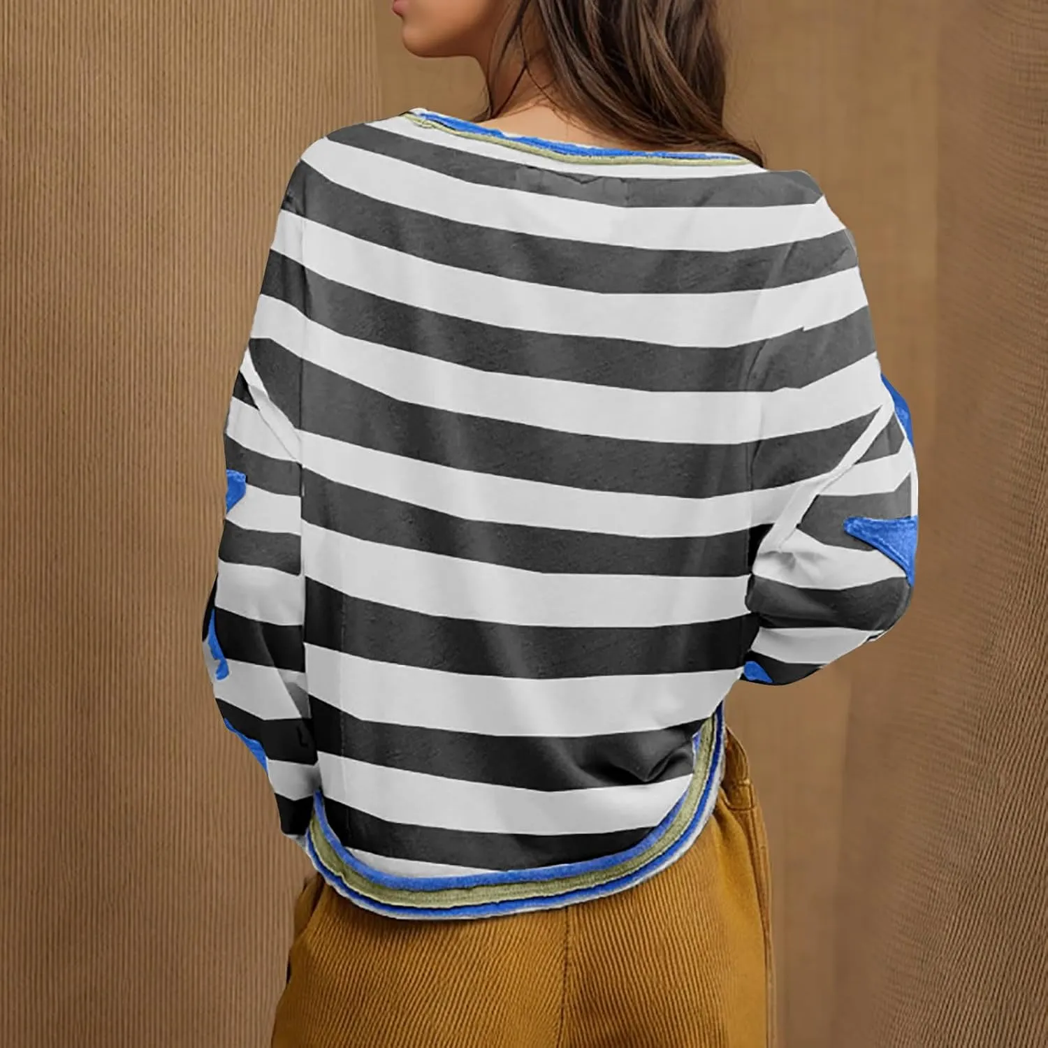 Trendy Sweatshirt for Women Cute Star Matching Hoodies Novelty Inside-Out Sweater Fall Long Sleeve Tops