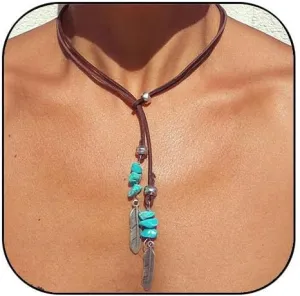 Turquoise Necklace for Women turquoise Cross Beaded Neckalce Western Cowboy Hat Necklaces Western Jewelry for Women Country Concert Accessories