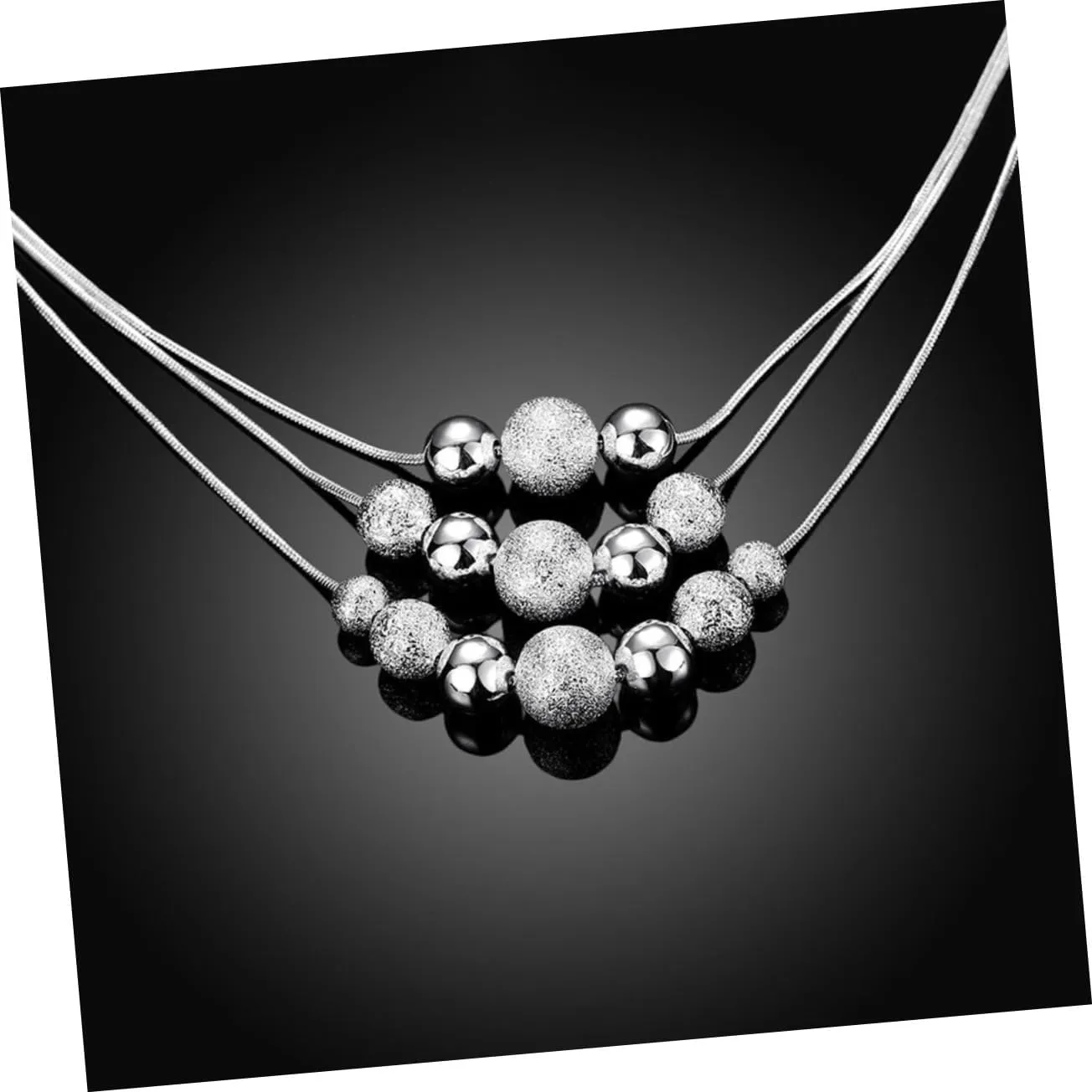 VANZACK Ladies Necklace Trendy Necklaces for Women Silver Beaded Necklace Fashion Necklaces for Women Trendy