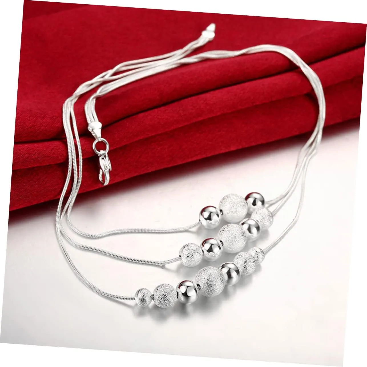 VANZACK Ladies Necklace Trendy Necklaces for Women Silver Beaded Necklace Fashion Necklaces for Women Trendy