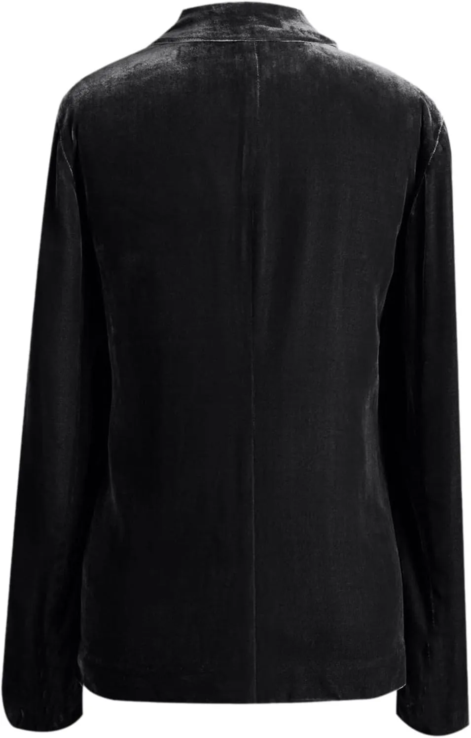 Velvet Cardigan for Women Long Lapel Long Sleeve Shirt with Pockets Mid-Length Open Front Trench Kimono Coat