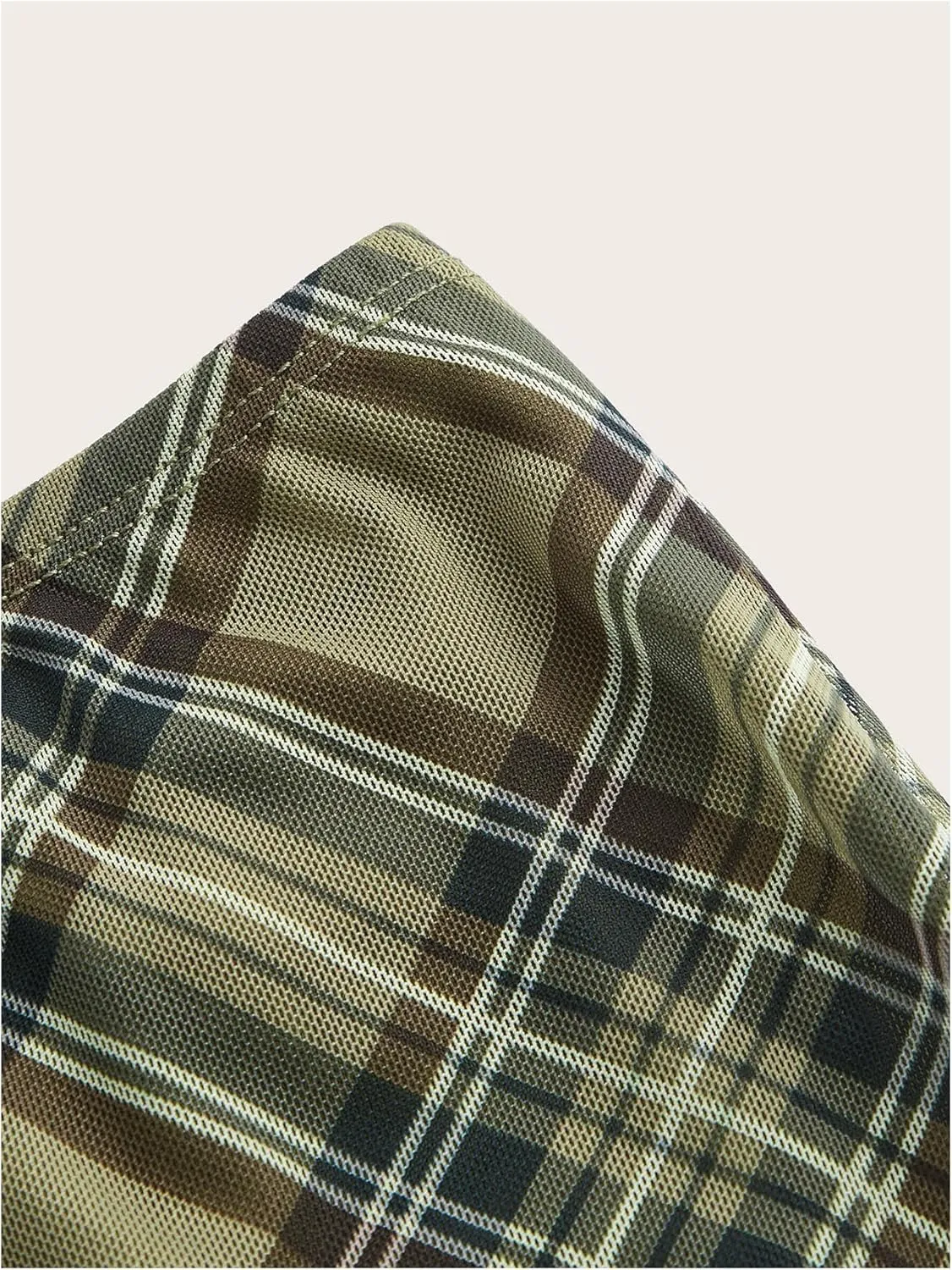 Verdusa Women's Plus Size Plaid Skirt High Rise A Line Mesh Long Skirt