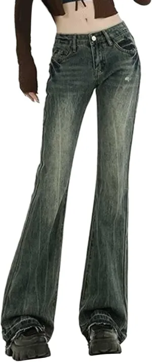 Vintage Baggy Jeans for Women High Waist Wide Leg Boyfriend Y2k Denim Pants Streetwear Hip Hop Trousers with Pockets