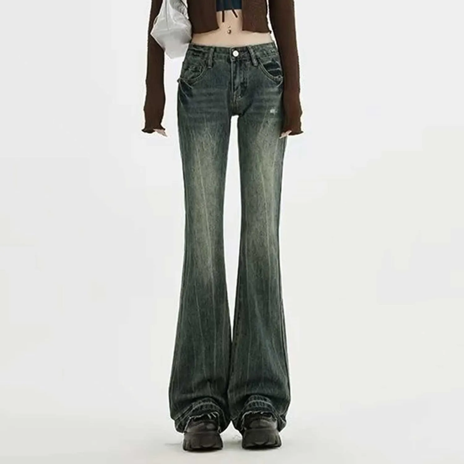 Vintage Baggy Jeans for Women High Waist Wide Leg Boyfriend Y2k Denim Pants Streetwear Hip Hop Trousers with Pockets