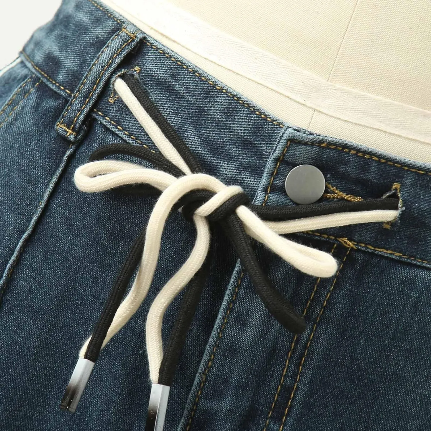 Vintage Baggy Jeans for Women High Waist Wide Leg Boyfriend Y2k Denim Pants Streetwear Hip Hop Trousers with Pockets