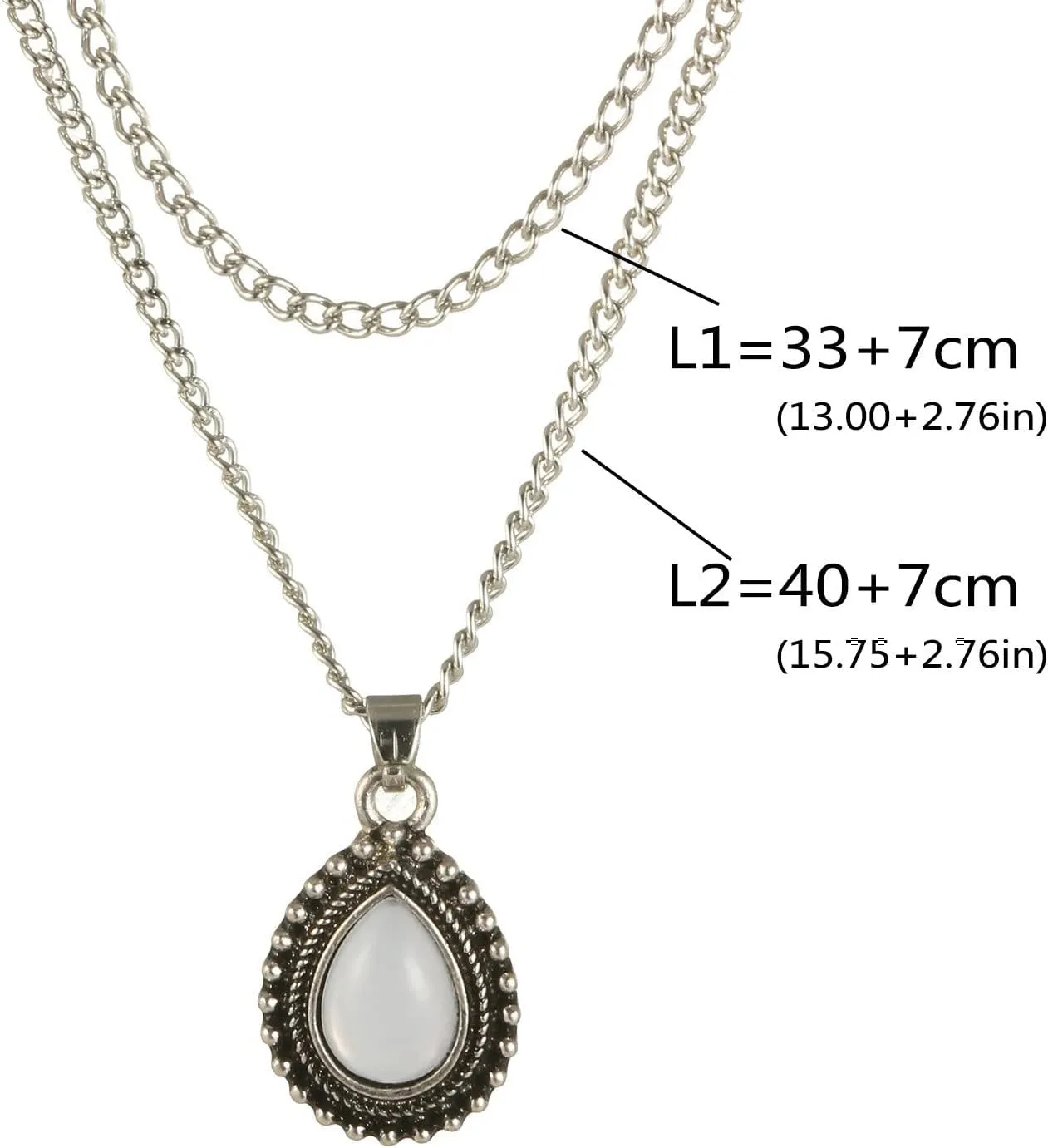 Vintage Boho Pendant Necklaces Double Layer Clavicle Chain Dainty Anniversary Necklaces for Women
