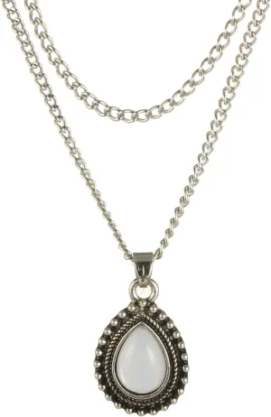 Vintage Boho Pendant Necklaces Double Layer Clavicle Chain Dainty Anniversary Necklaces for Women