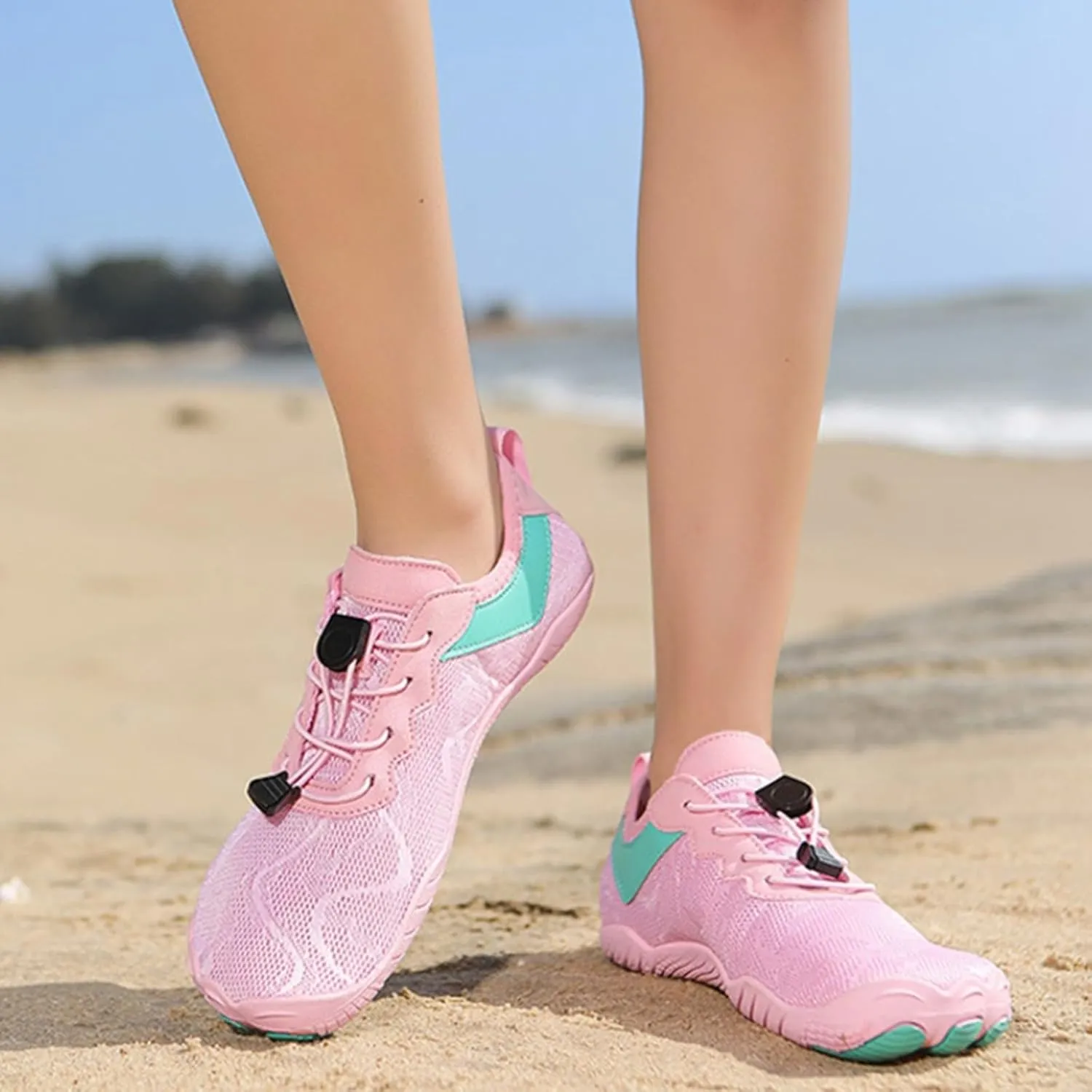 Water Shoes for Men Women Barefoot Beach River Shoes for Wading Diving Sand Volleyball Summer Outdoor Sports Shoe Hiking Walking Boating Fishing Lightweight Laceless Indoor Cushion Shoe Yoga Boxing