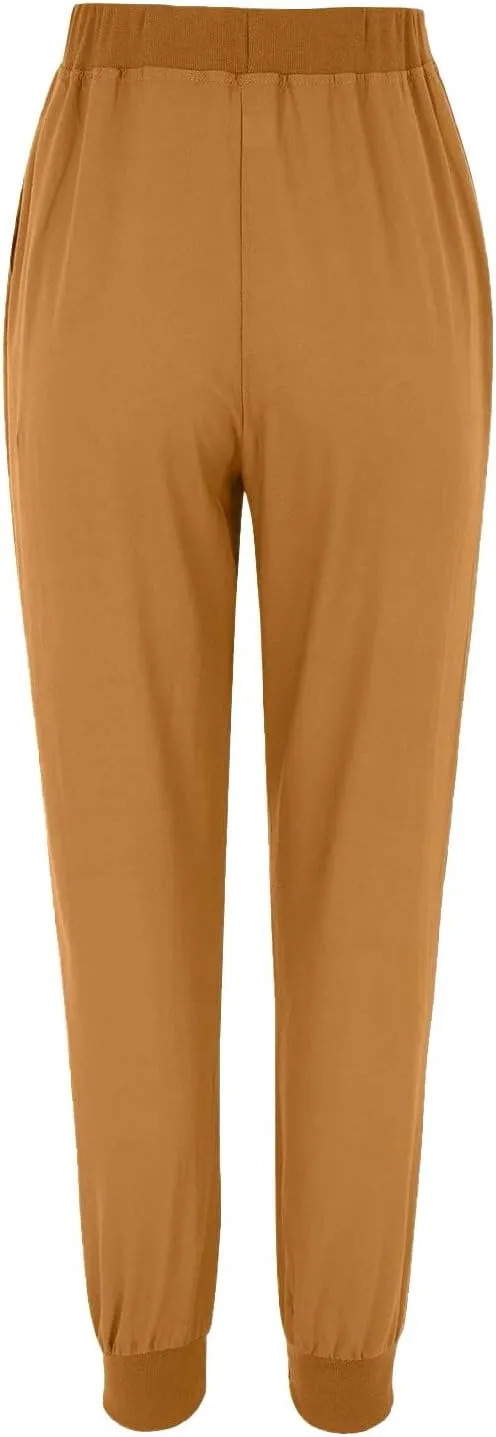 Wide Leg Summer Pants Women 2024 Petite High Waist Pants Pull On Cropped Tapered Linen Drawstring Trouser Pocketed