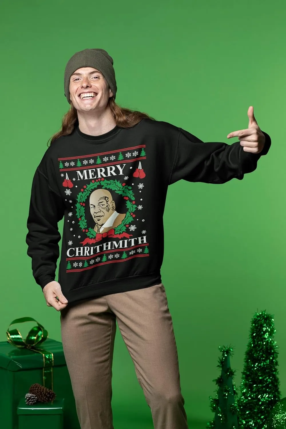Wild Bobby Merry Chrithmith Ugly Christmas Sweater Unisex Crewneck Graphic Sweatshirt