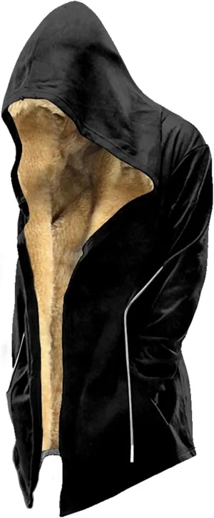 Winter Coats for Men With Hood Long Sleeve Heavyweight Warm Fleece Jacket, M-6XL