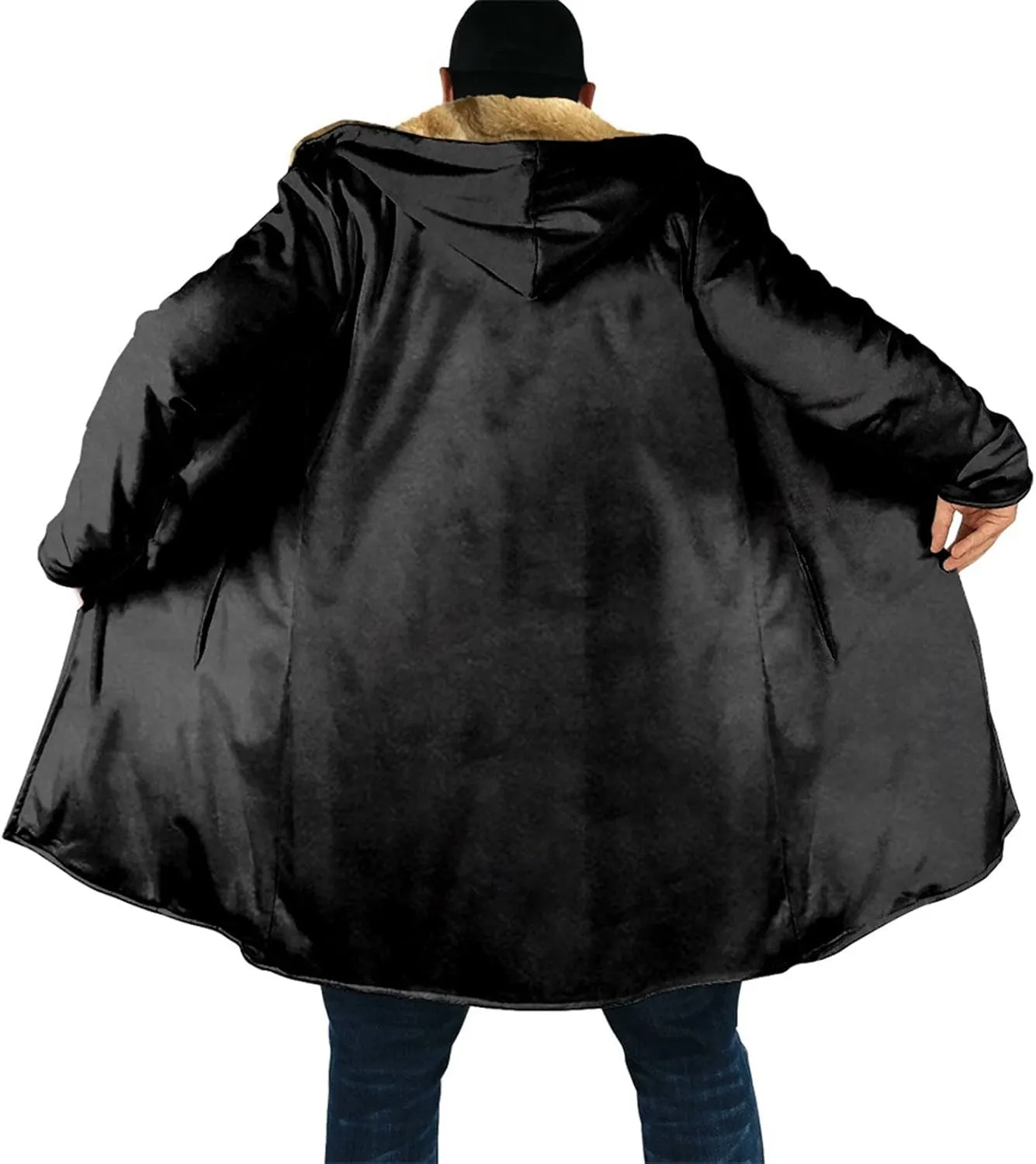 Winter Coats for Men With Hood Long Sleeve Heavyweight Warm Fleece Jacket, M-6XL