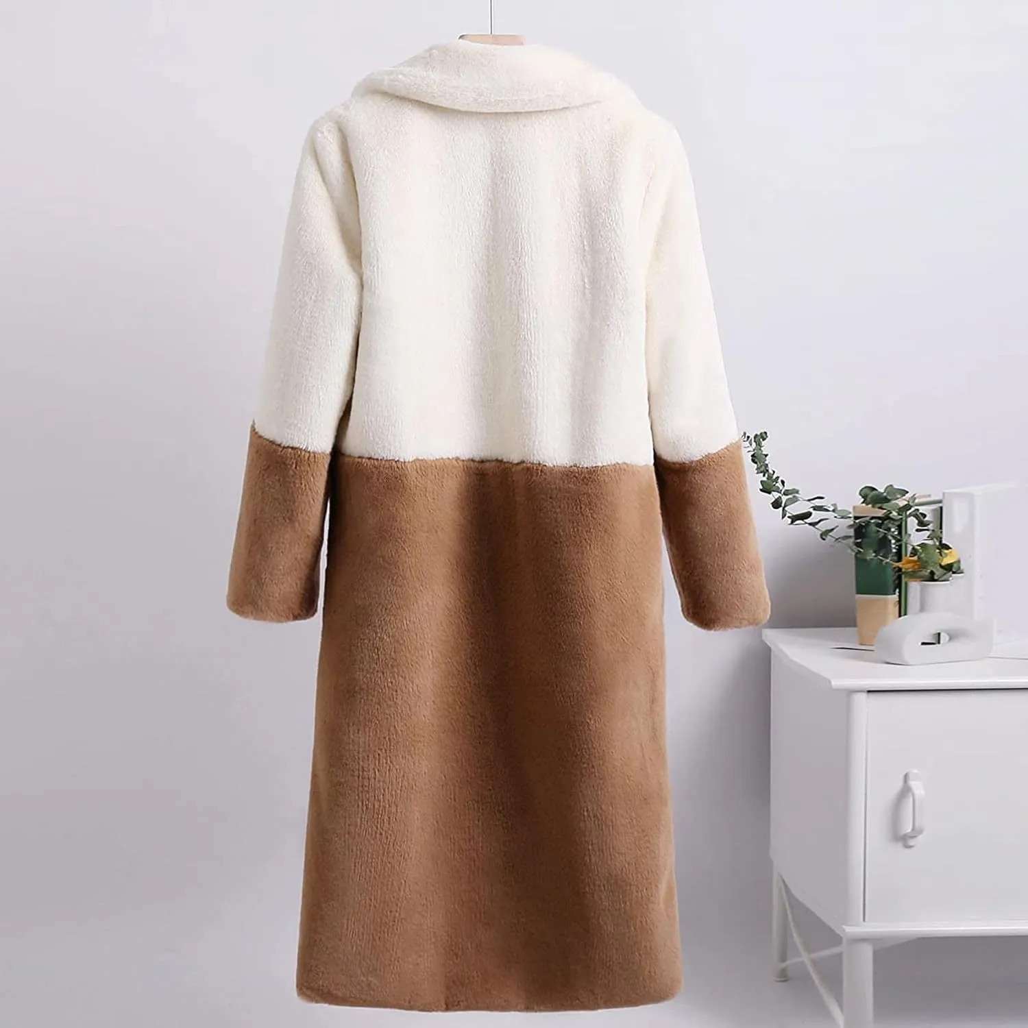 Winter Coats For Women Plus Size Warm Fashion Faux Fur Jackets Lapel Long Trench Coats Fleece Fuzzy Parka Sherpa Jacket