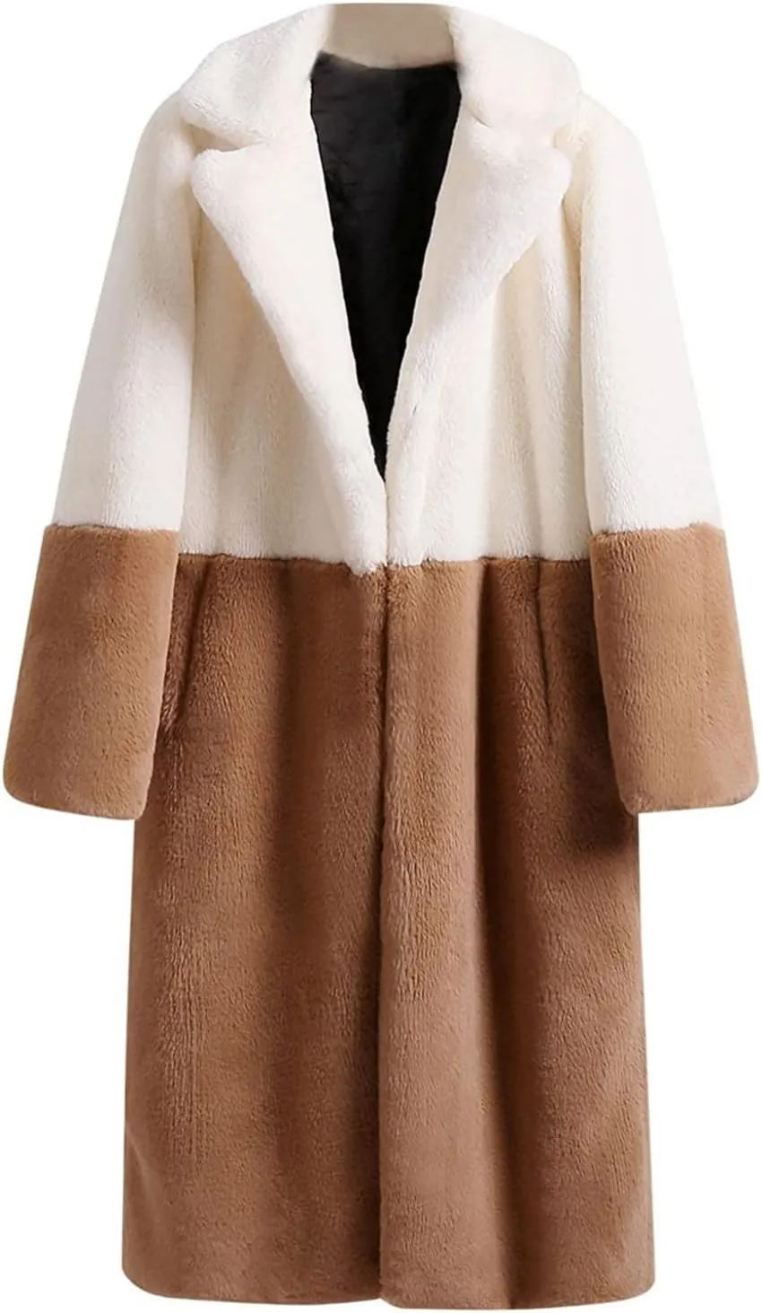 Winter Coats For Women Plus Size Warm Fashion Faux Fur Jackets Lapel Long Trench Coats Fleece Fuzzy Parka Sherpa Jacket