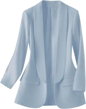Women Business Casual Blazer Jacket Shawl Collar Long Sleeve Blazers Coat Slim Fit Work Office Outerwear Suit Jacket