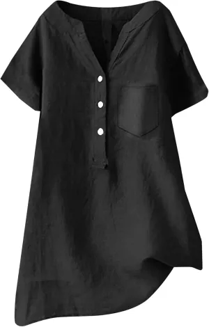 Women Linen Shirts Autumn and Winter Work Daily Long Sleeved Slim Light Blue Shirt Top Women Blouses Linen Blouses