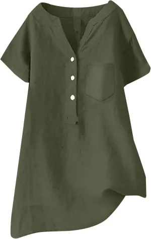 Women Linen Shirts Autumn and Winter Work Daily Long Sleeved Slim Light Blue Shirt Top Women Blouses Linen Blouses