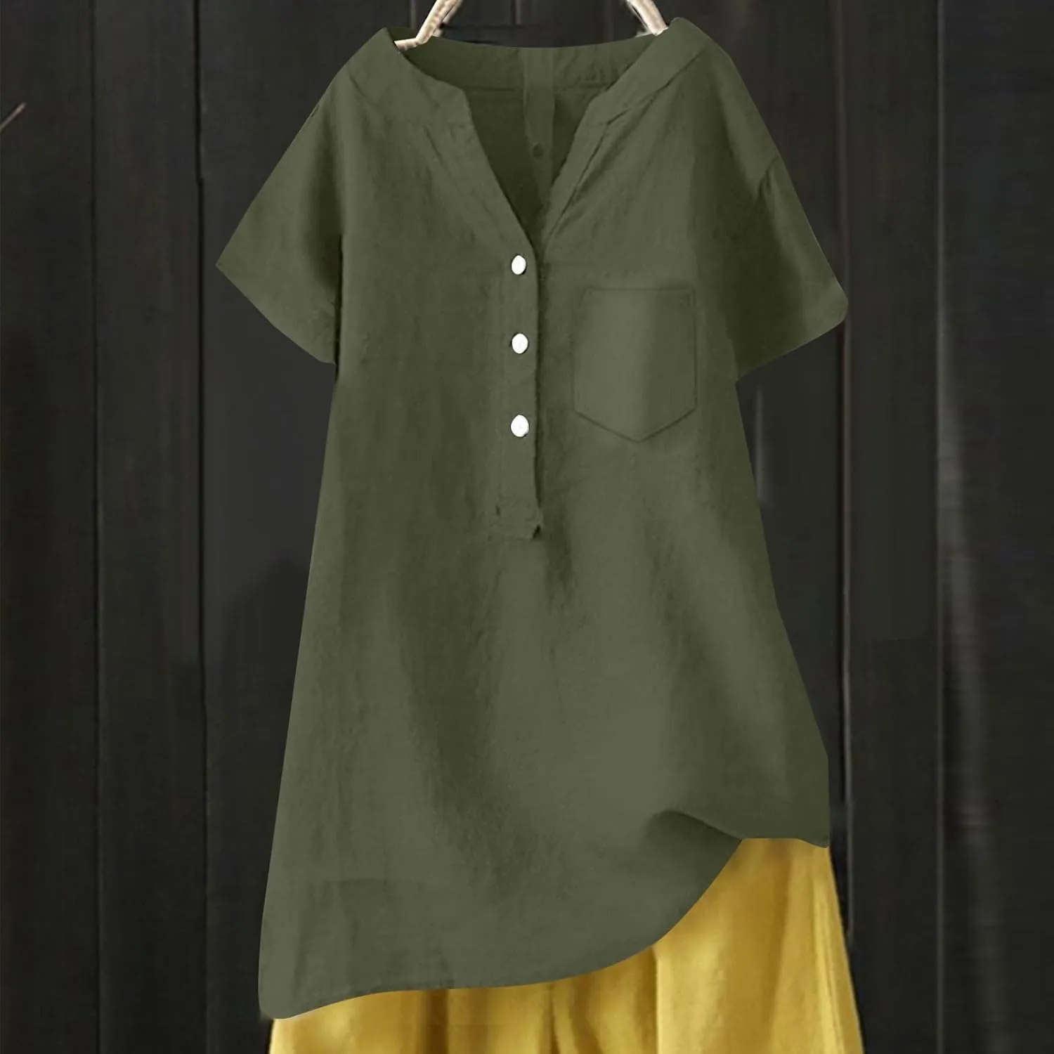 Women Linen Shirts Autumn and Winter Work Daily Long Sleeved Slim Light Blue Shirt Top Women Blouses Linen Blouses