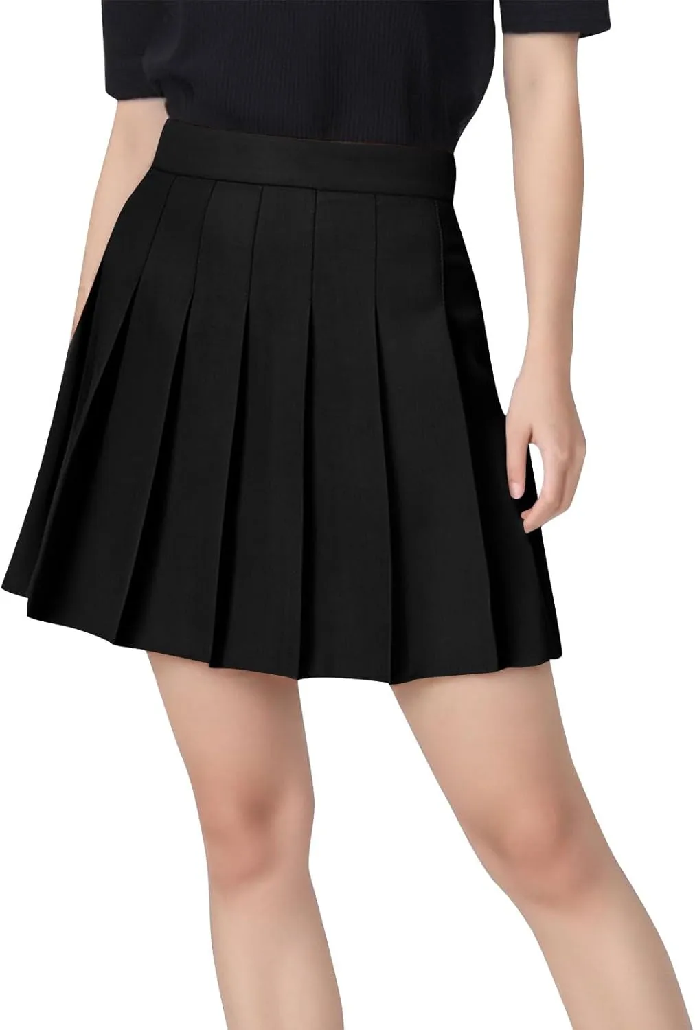 Women Pleated Skirt High Waisted Athletic Golf Tennis Skorts with Shorts Solid Color Fashion Prom Homecoming Skirts