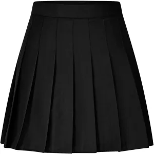 Women Pleated Skirt High Waisted Athletic Golf Tennis Skorts with Shorts Solid Color Fashion Prom Homecoming Skirts