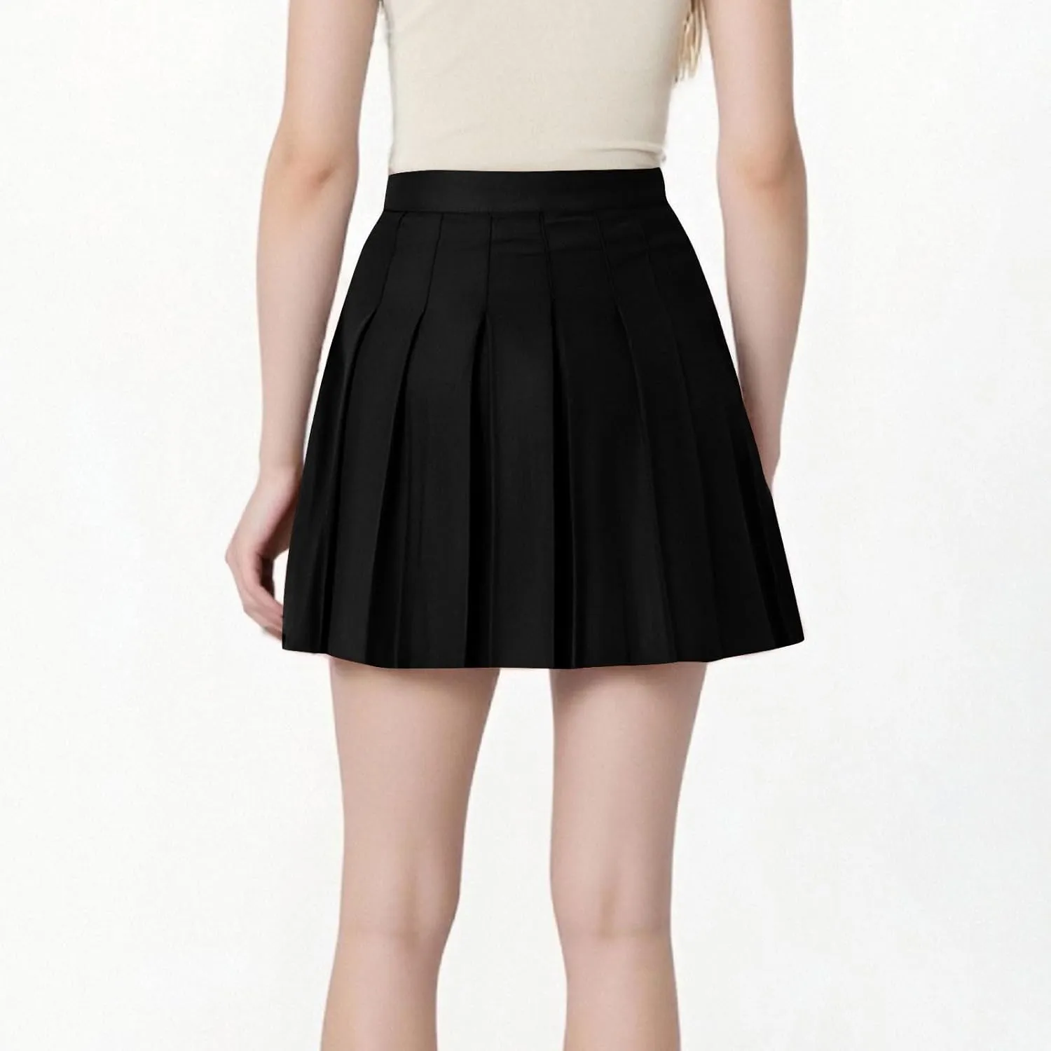 Women Pleated Skirt High Waisted Athletic Golf Tennis Skorts with Shorts Solid Color Fashion Prom Homecoming Skirts