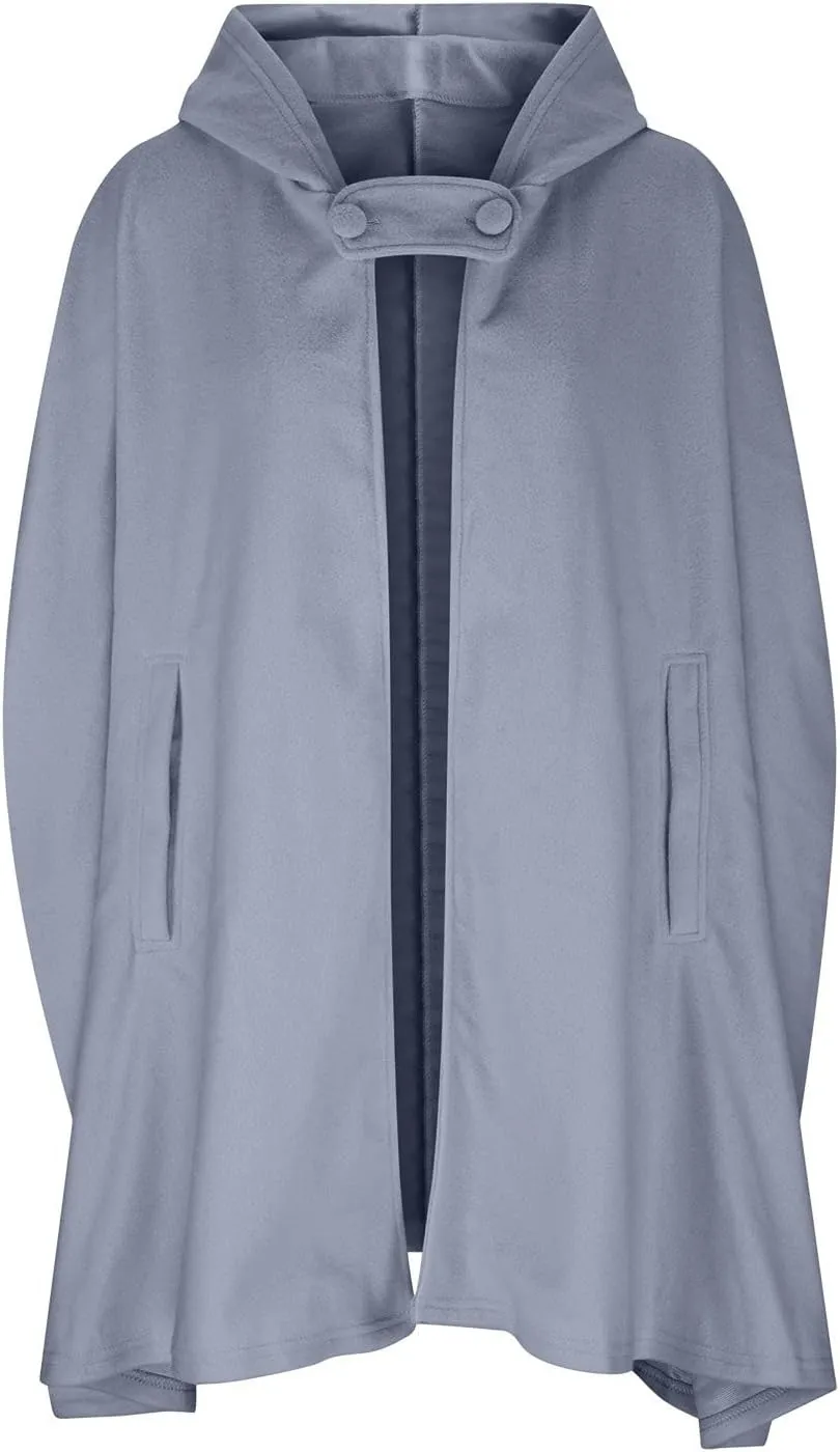 Women Trench Coat Hoodies Open Front Cardigan Jacket Winter Coat Shawl Cape Cloak Poncho Plus Size Robe Cosplay Costume