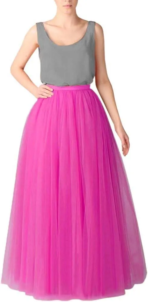 Women's A-Line High Waisted Midi Skirt Skirts for Women Pleated Princess Mesh Women Skirt Dancing Skirt Thin