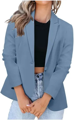 Womens Blazer Long Sleeve Work Office Jacket Blazer Casual Loose Lightweigth Summer Open Front Suit Jackets Outfit