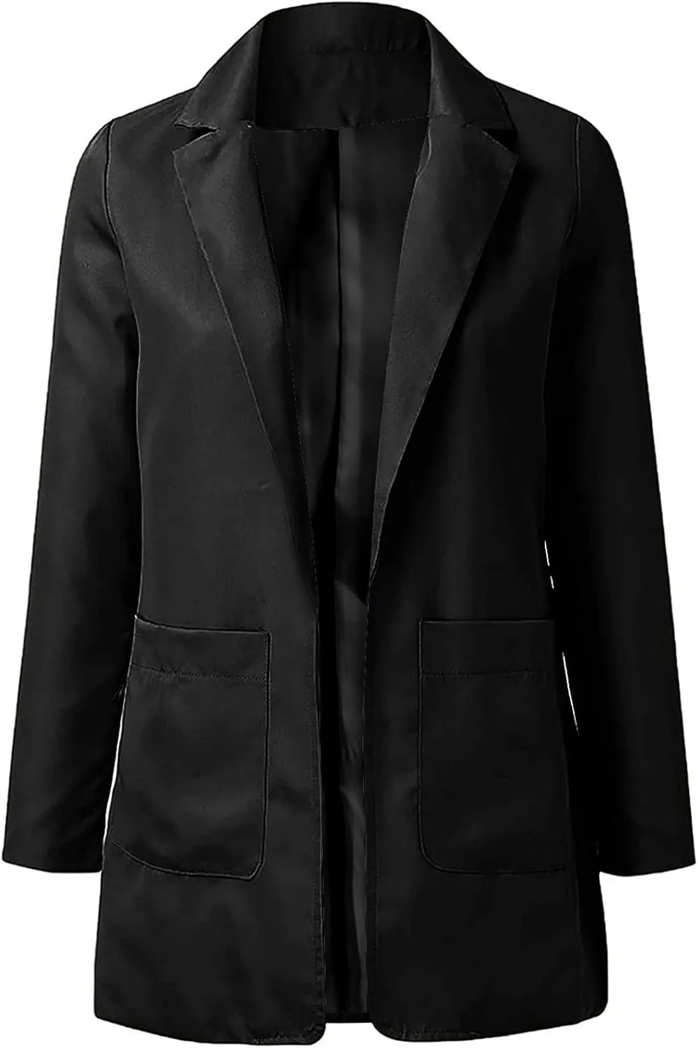 Womens Blazers Dressy Casual 2024 Spring Summer Work Office Jackets Long Sleeve Lapel Open Front Blazer with Pockets