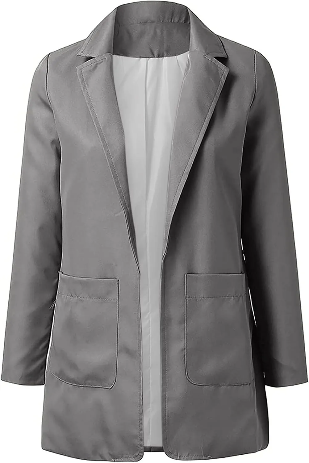 Womens Blazers Dressy Casual 2024 Spring Summer Work Office Jackets Long Sleeve Lapel Open Front Blazer with Pockets