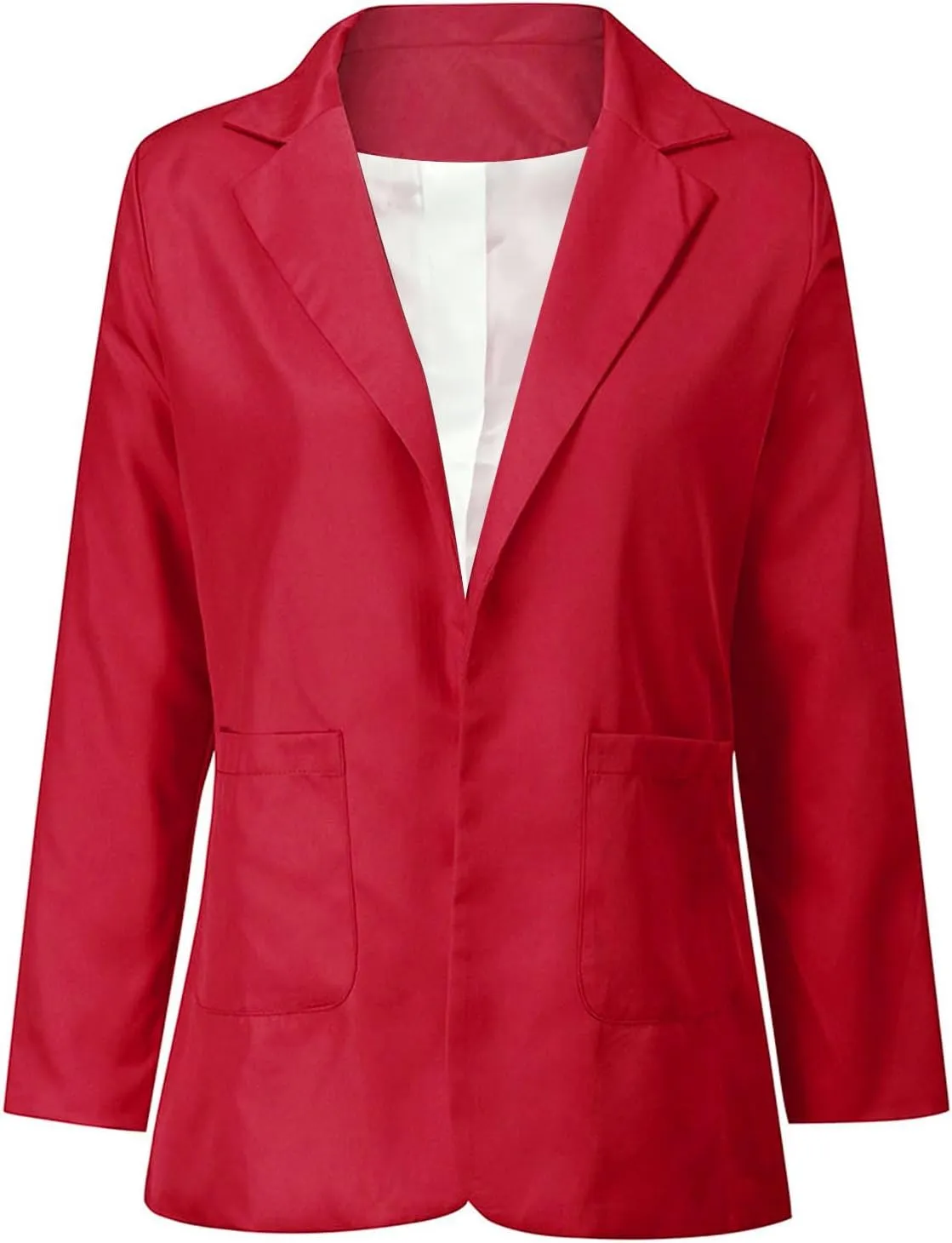 Womens Blazers Dressy Casual 2024 Spring Summer Work Office Jackets Long Sleeve Lapel Open Front Blazer with Pockets