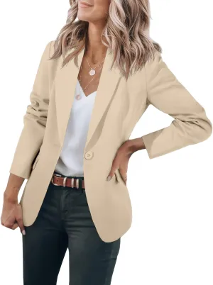 Womens Casual Blazers Open Front Long Sleeve Suit Jackets Open Front Work Office Outwear Lightweight Slim Fit Blazer