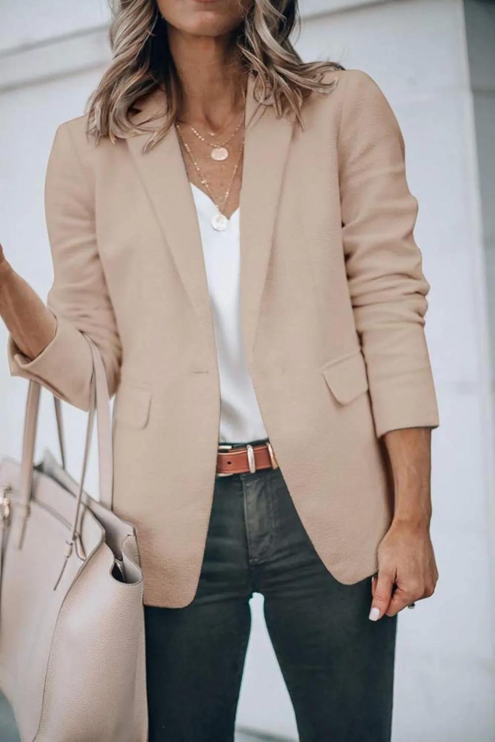 Womens Casual Blazers Open Front Long Sleeve Work Office Jackets Blazer Suit Jacket Button Lightweight Cardigans