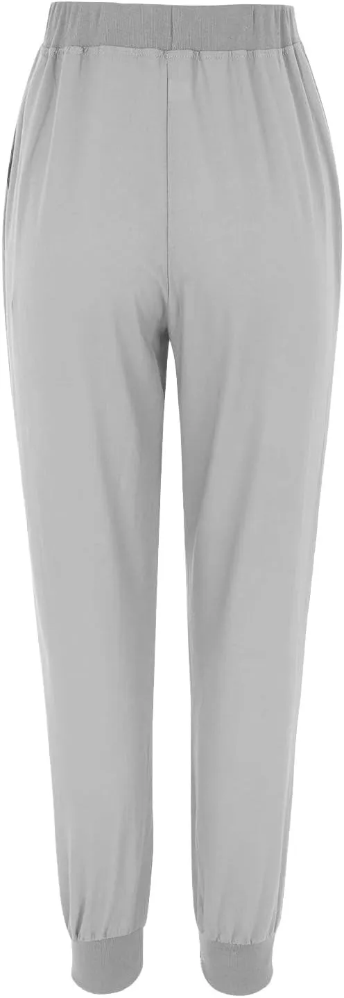 Women's Casual Lantern Harem Loose Capris Pants High Waisted Drawstring Fashion Lounge Slacks Trousers with Pockets