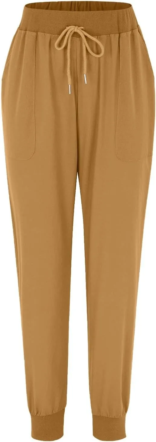 Women's Casual Lantern Harem Loose Capris Pants High Waisted Drawstring Fashion Lounge Slacks Trousers with Pockets