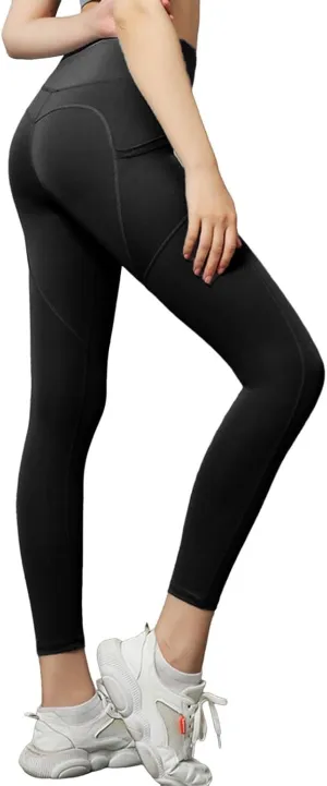 Women's Compression Leggings for Sports, Gym, High Waist Booty Scrunch Butt Yoga Trousers, Fashion Leggings
