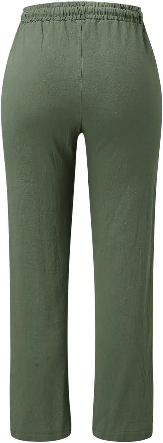 Women's Fleece Lined Pants Winter high Business Slacks with Pockets Flare Leggings Flare Leggings