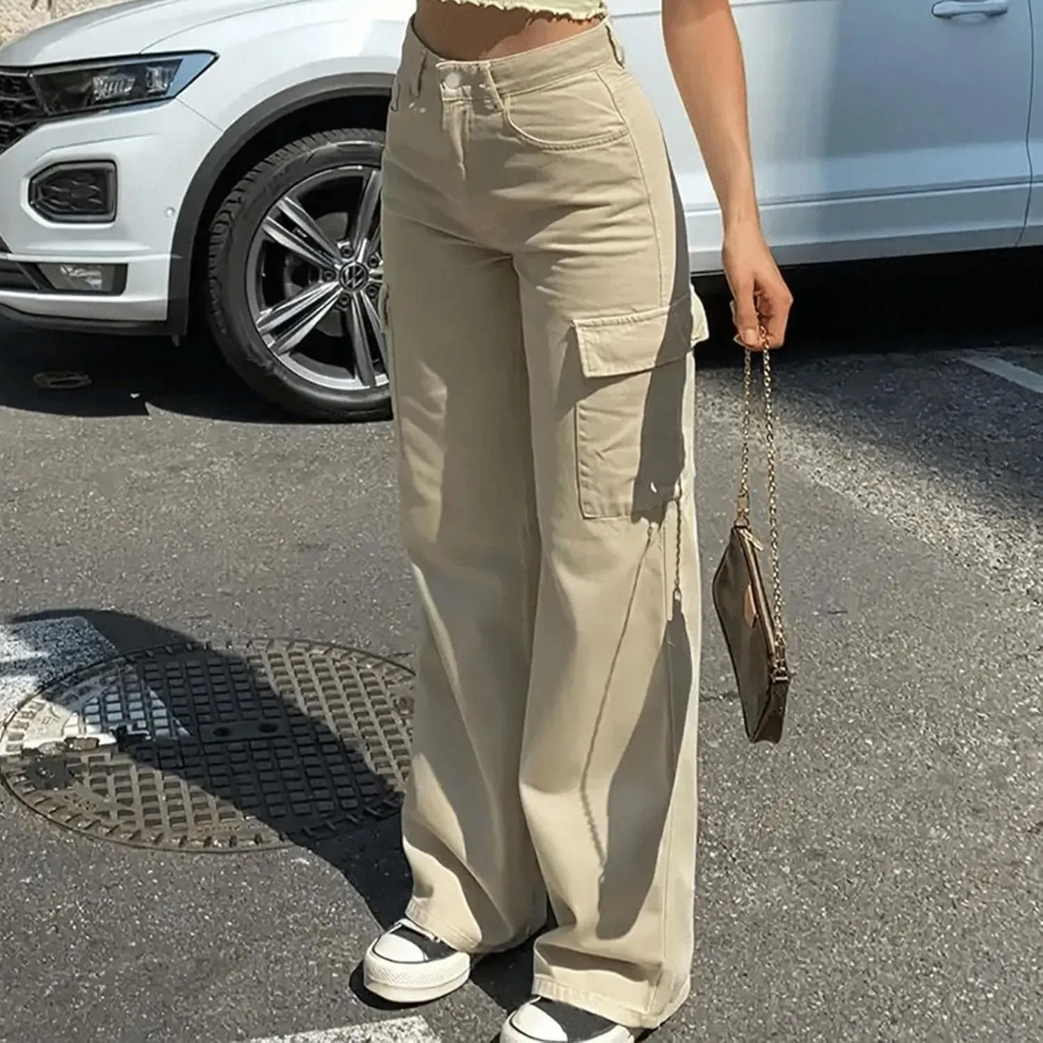 Women's Fleece Lined Pants Winter high Business Slacks with Pockets Flare Leggings Flare Leggings
