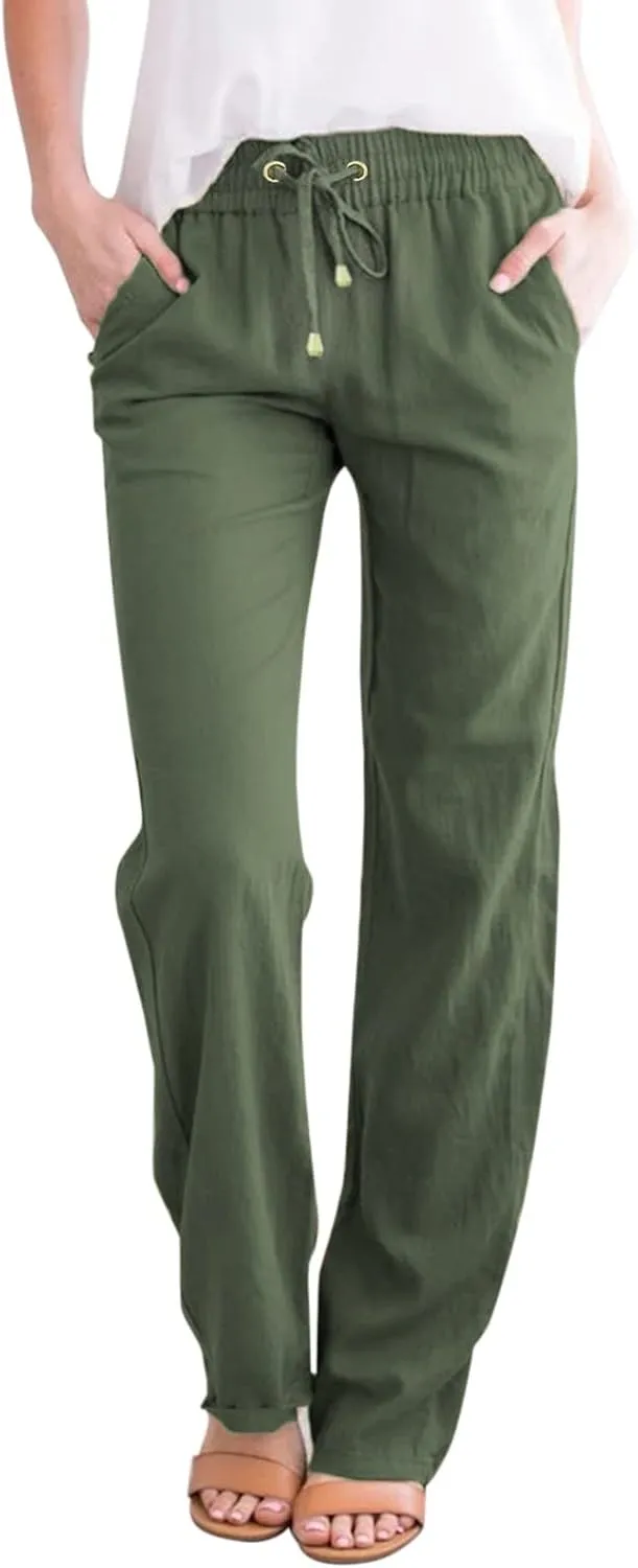 Women's Fleece Lined Pants Winter high Business Slacks with Pockets Flare Leggings Flare Leggings