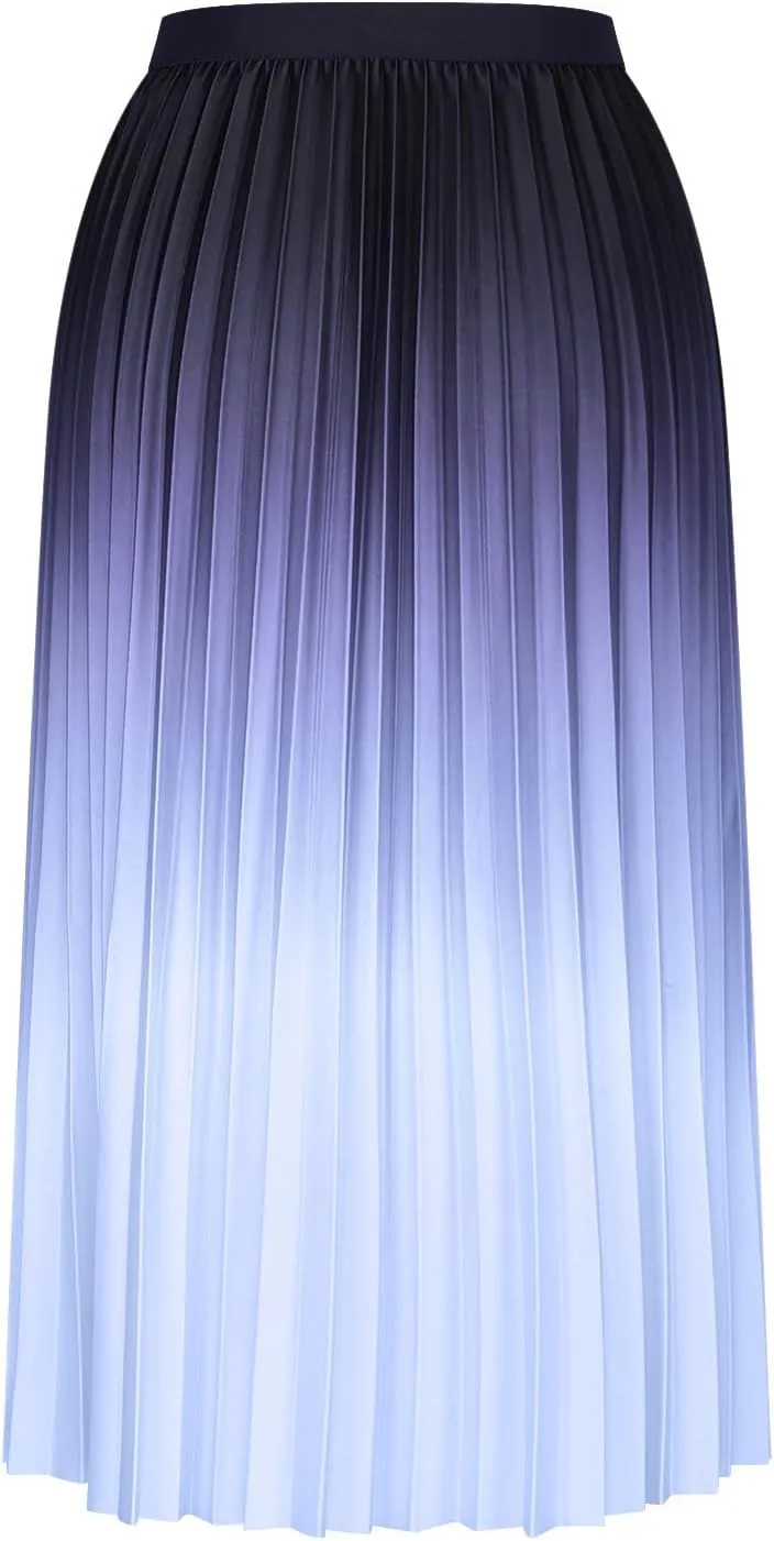 Women's Gradient A Line Skirts Ruched Trending Y2k Skirt Slim-Fit High Waisted Comfort Cozy Skirt Preppy Skirt