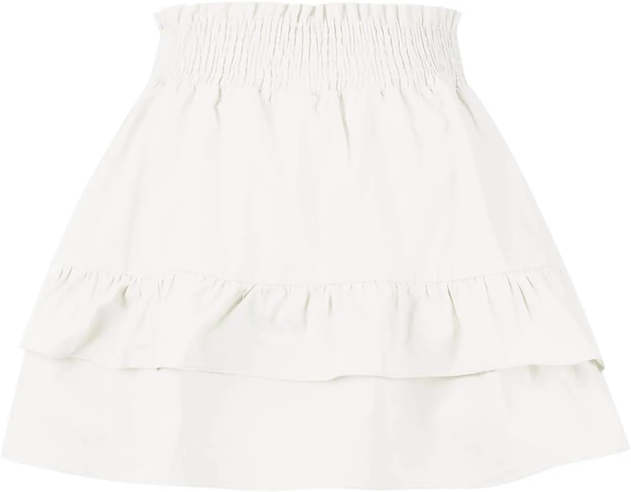 Womens High Waist Ruffle Mini Skirt Cute Tiered Short Skirt Causal Pleated Flowy Skirts Beach Vacation Flowy Skirt