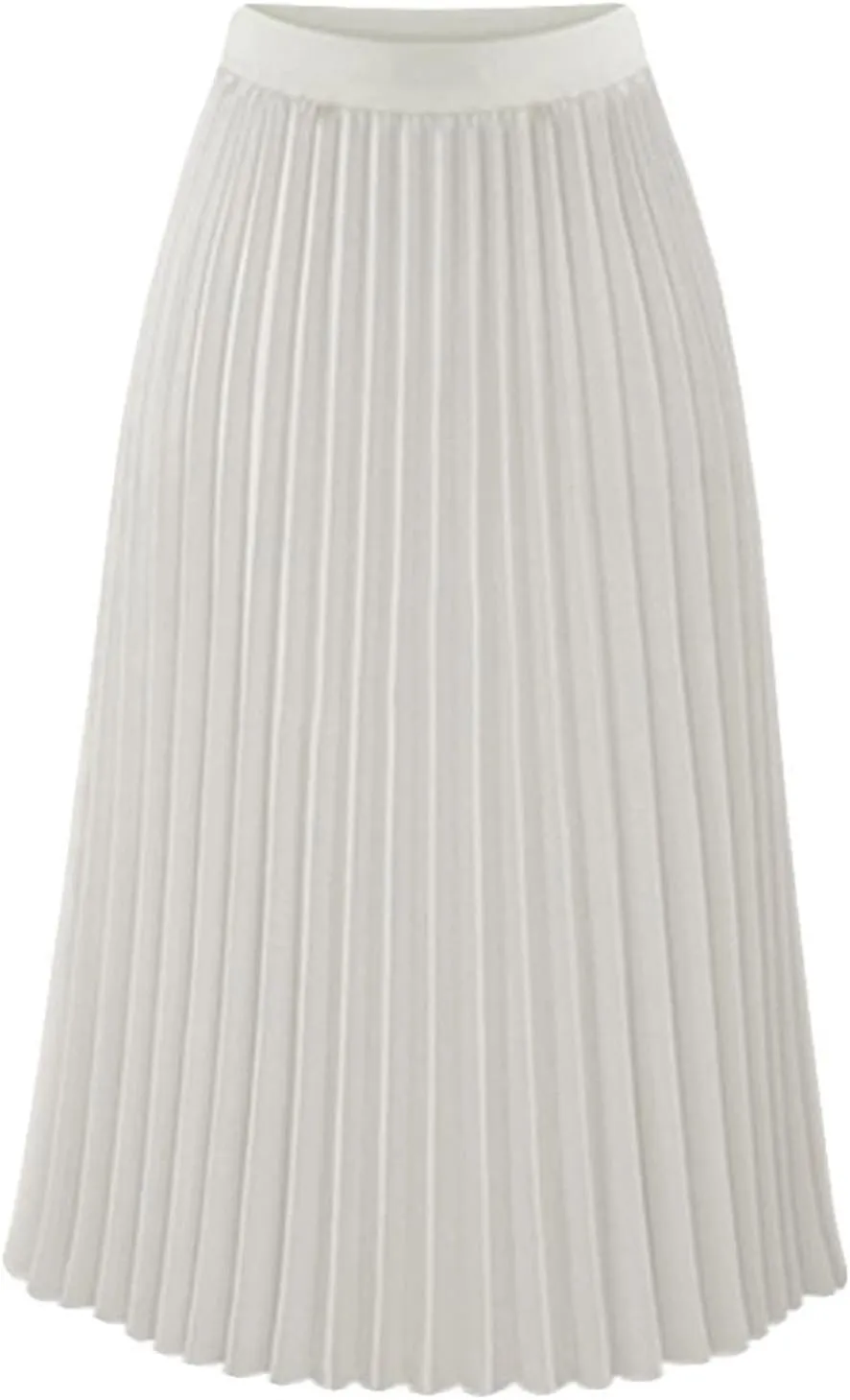 Women's Long Skirts Solid Tiered Pleated High Waist Flowy Skirt