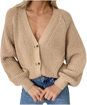 Women's Open Front Cardigan Buttons Hollow Out Cardigan Sweater Casual Soft Drape Fall Cardigan Women's 2024 Fall