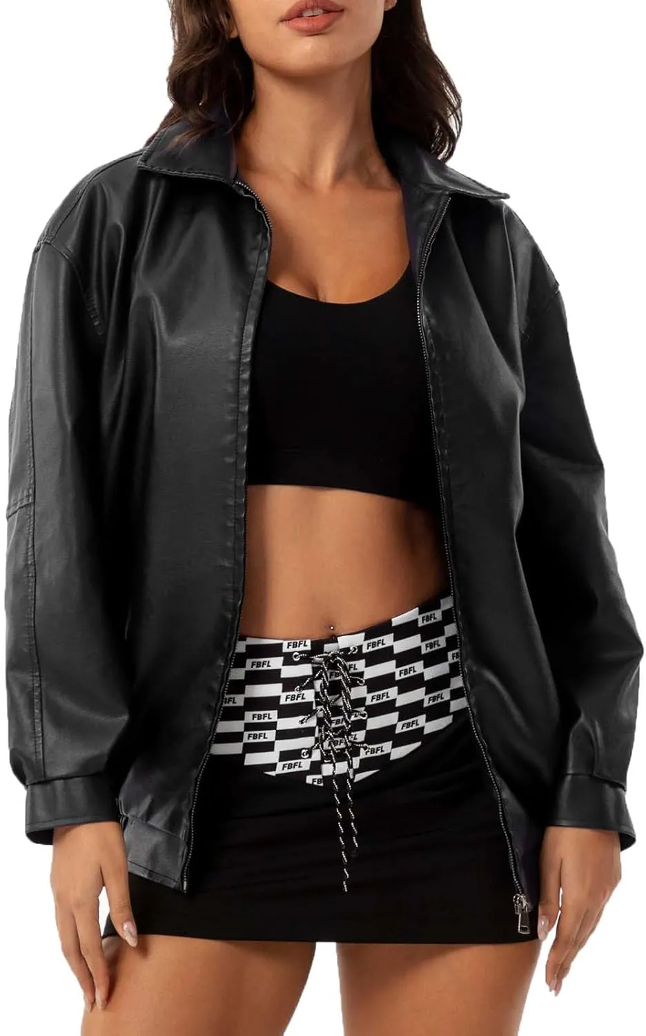 Womens Oversized Leather Blazer Jackets Faux Suede Fall Fashion Motorcycle Coats Jacket Winter Outfits Clothes 2024