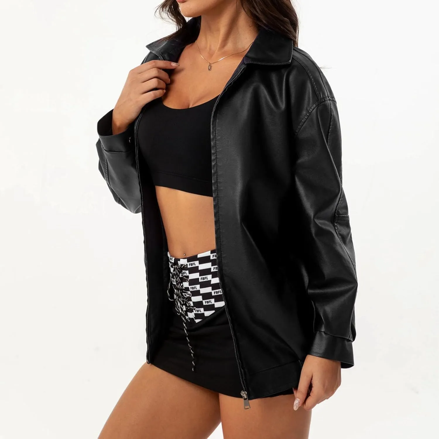 Womens Oversized Leather Blazer Jackets Faux Suede Fall Fashion Motorcycle Coats Jacket Winter Outfits Clothes 2024