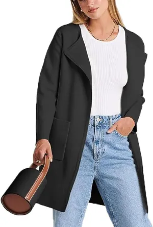 Women's Oversized Open Front Long Cardigans Casual Jacket Coats Long Sleeve Cable Knit Sweaters Outerwear for Fall